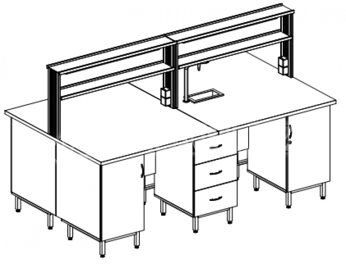 Стол островной химический лаб 2400 окм
