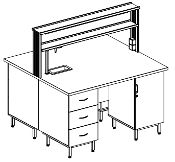 Стол островной химический лаб 2400 окм